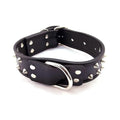 LEATHER STUDDED COLLAR – BLACK