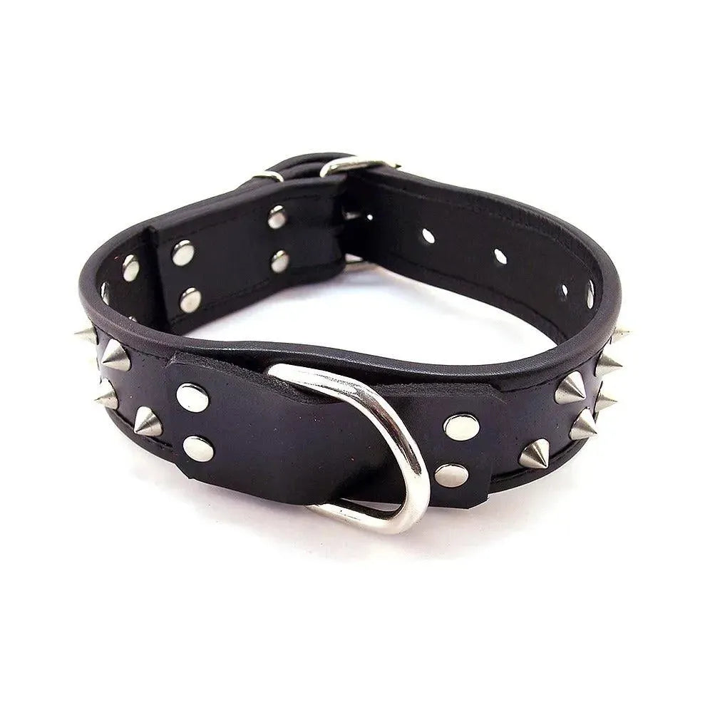 Rouge Garments Black Leather Studded Collar - Rapture Works