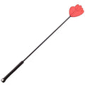 HAND SHAPED LEATHER RIDING CROP – RED