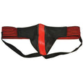 LEATHER STRIPE JOCKSTRAP - BLACK & RED