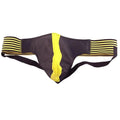 LEATHER STRIPE JOCKSTRAP - BLACK & YELLOW