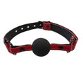 LEATHER ANACONDA BALL GAG - BURGUNDY