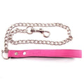 LEATHER LEAD WITH CHAIN – PINK