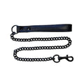 LEATHER LEAD WITH CHAIN - BLACK ON BLACK