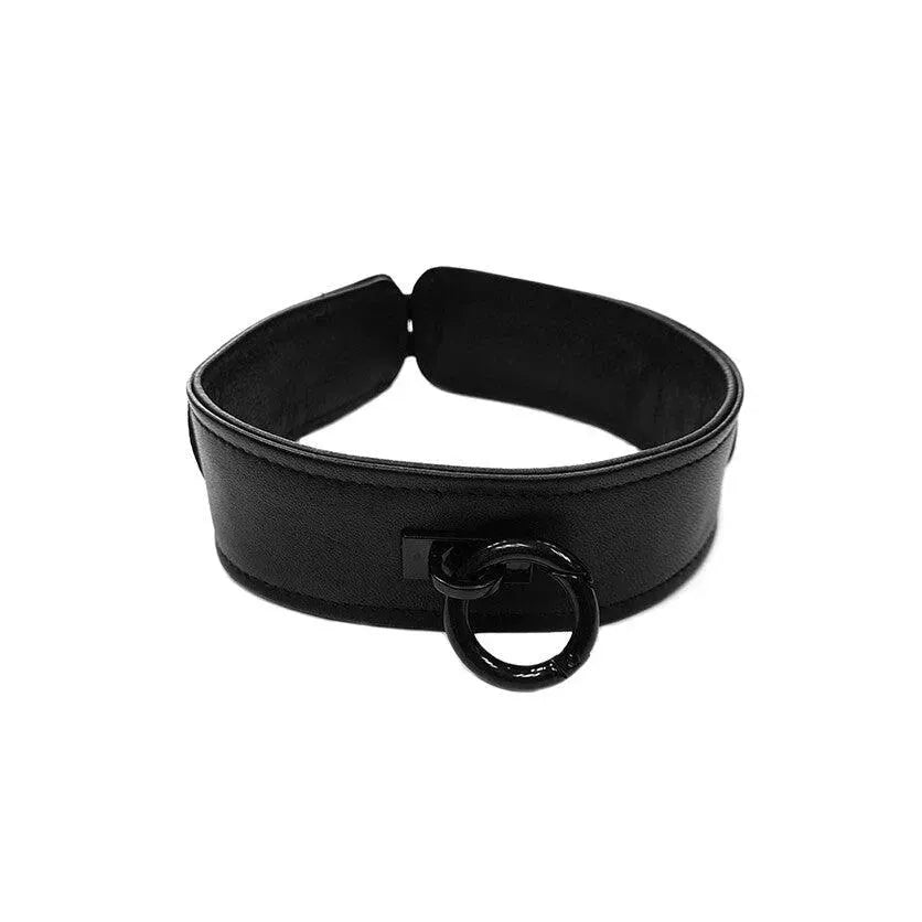 Rouge Garments Plain Black Leather Collar - Rapture Works