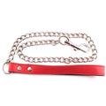 LEATHER LEAD WITH CHAIN – RED