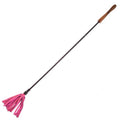 WOODEN HANDLE LEATHER RIDING CROP – PINK