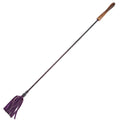 WOODEN HANDLE LEATHER RIDING CROP – PURPLE