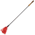 WOODEN HANDLE LEATHER RIDING CROP – RED