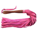 WOODEN HANDLE LEATHER FLOGGER – PINK