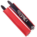LEATHER PADDED WRIST CUFFS – BLACK & RED
