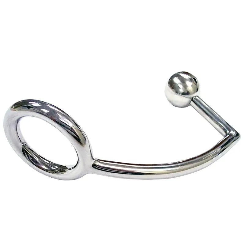 Rouge Stainless Steel Cock Ring With Anal Probe - Rapture Works
