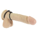LEATHER COCK STRAP WITH 2-PIECE RUBBER RINGS