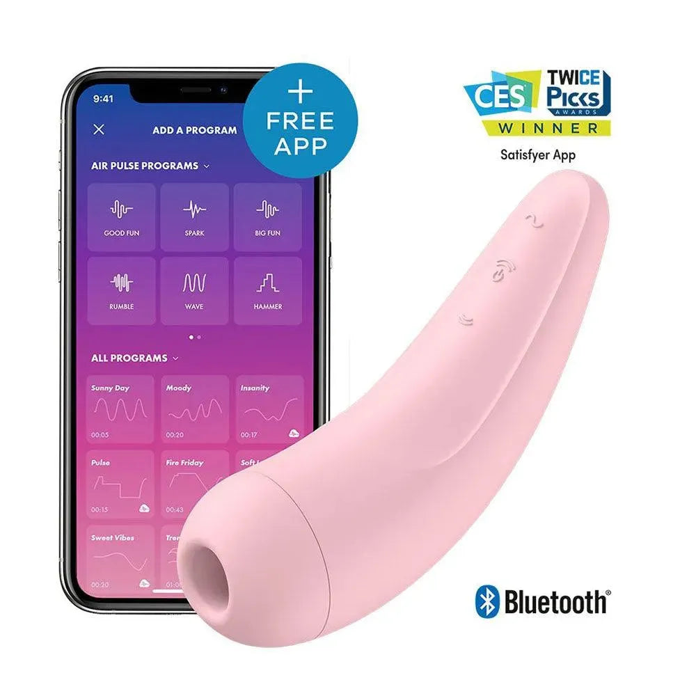Satisfyer App Enabled Curvy 2 Plus Clitoral Massager Pink - Rapture Works