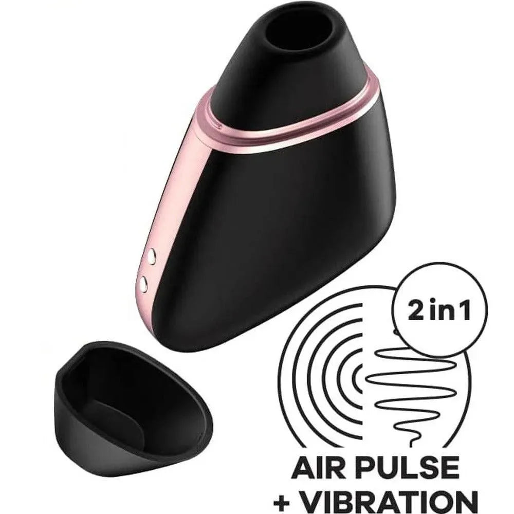 Satisfyer App Enabled Love Triangle Clit Massager Black - Rapture Works