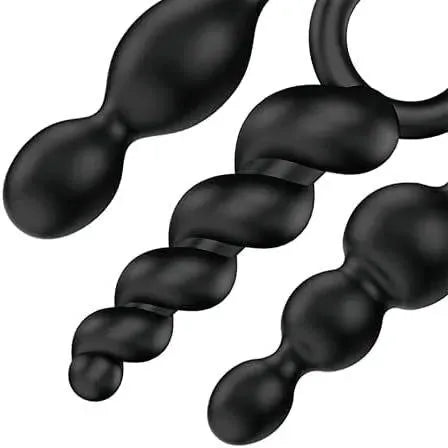 Satisfyer Booty Call Set Of 3 Black Anal Plugs - Rapture Works