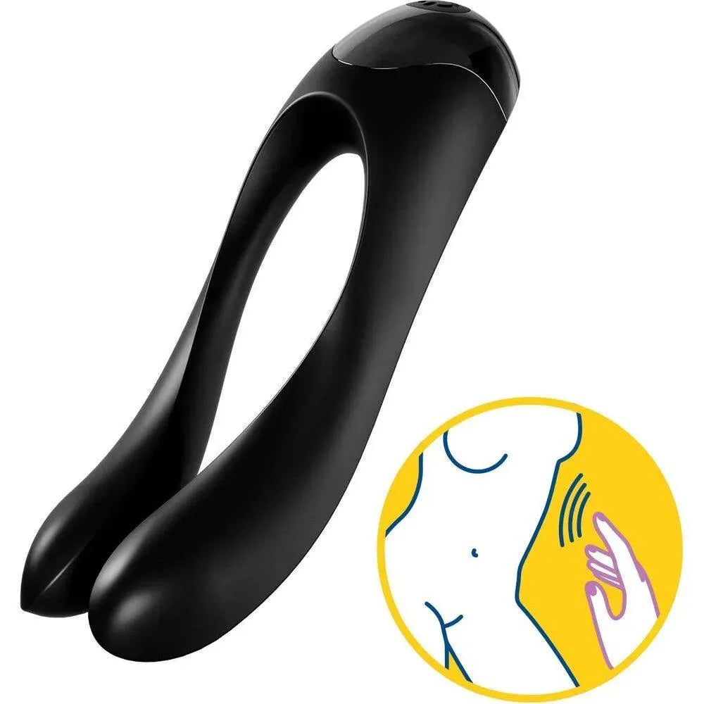 Satisfyer Candy Cane Finger Vibrator Black - Rapture Works