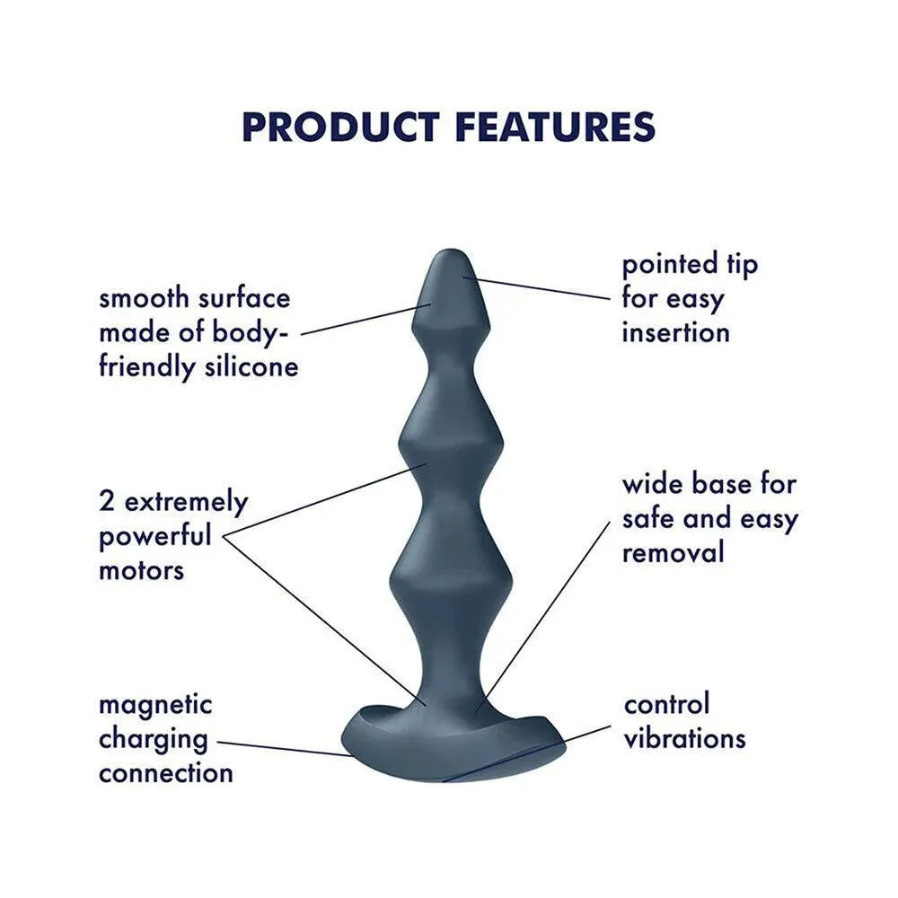 Satisfyer Lolli Plug 1 Black Vibrating Anal Plug - Rapture Works