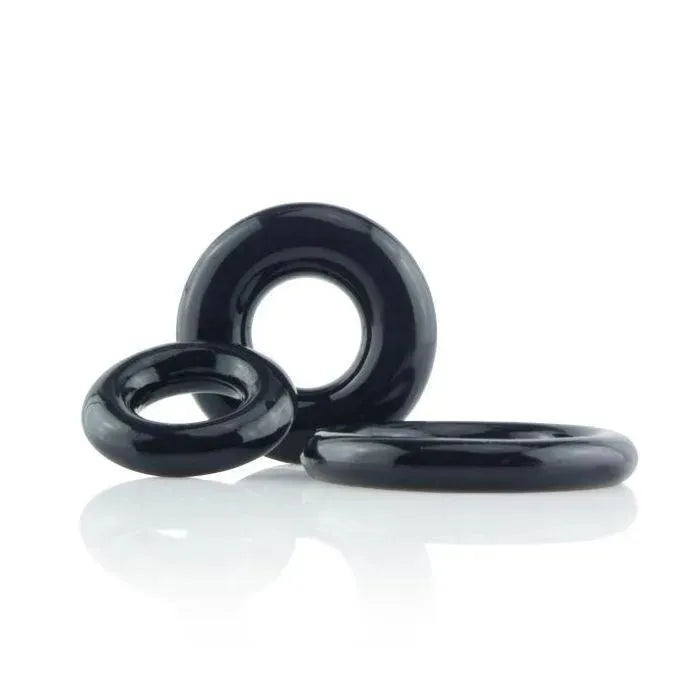 Screaming O RingO x3 Cock Rings Black - Rapture Works