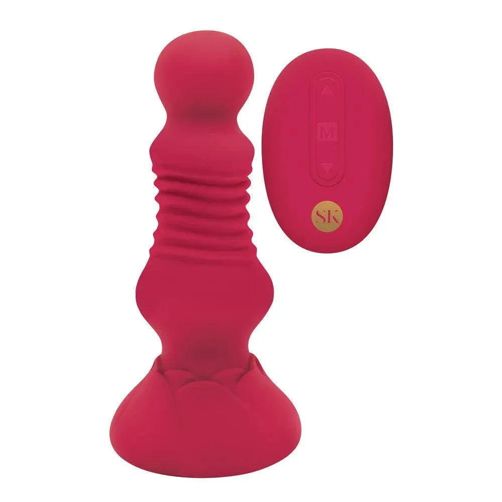 Secret Kisses Remote Thrusting Rosebud Butt Plug - Rapture Works