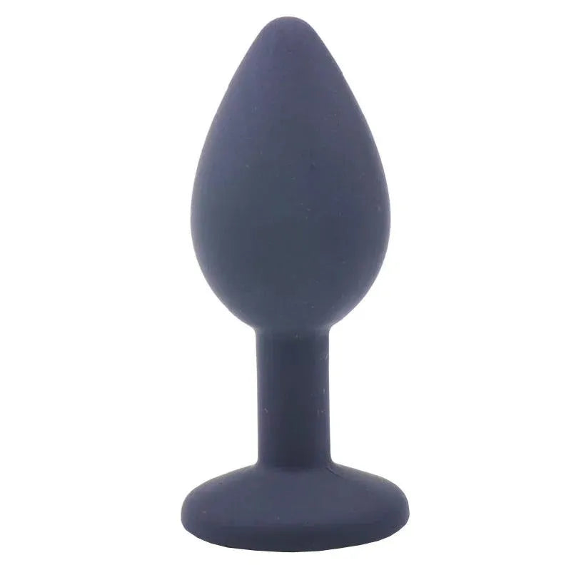 Small Black Jewelled Silicone Butt Plug - Rapture Works
