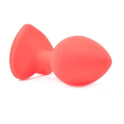 Small Heart Shaped Diamond Base Red Butt Plug - Rapture Works