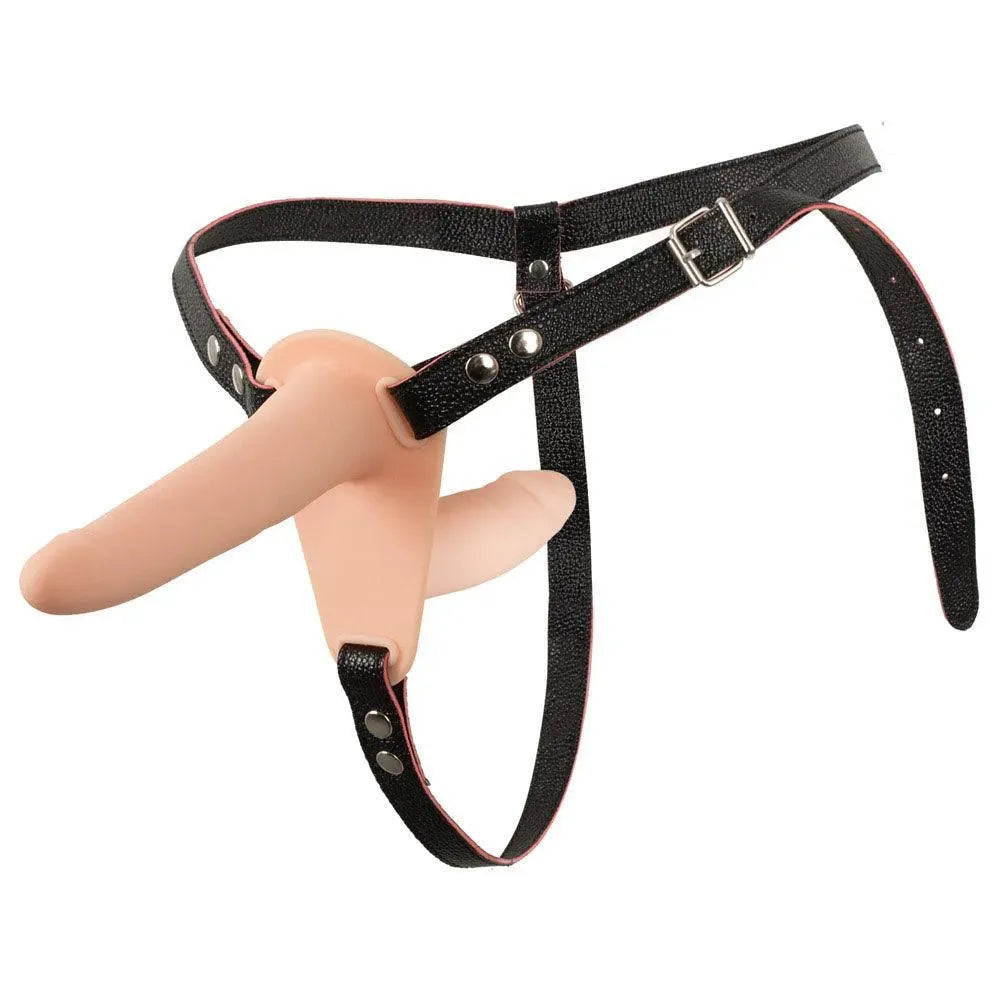 Soft Touch Silicone Rechargeable Vibrating Double Strap On - Rapture Works
