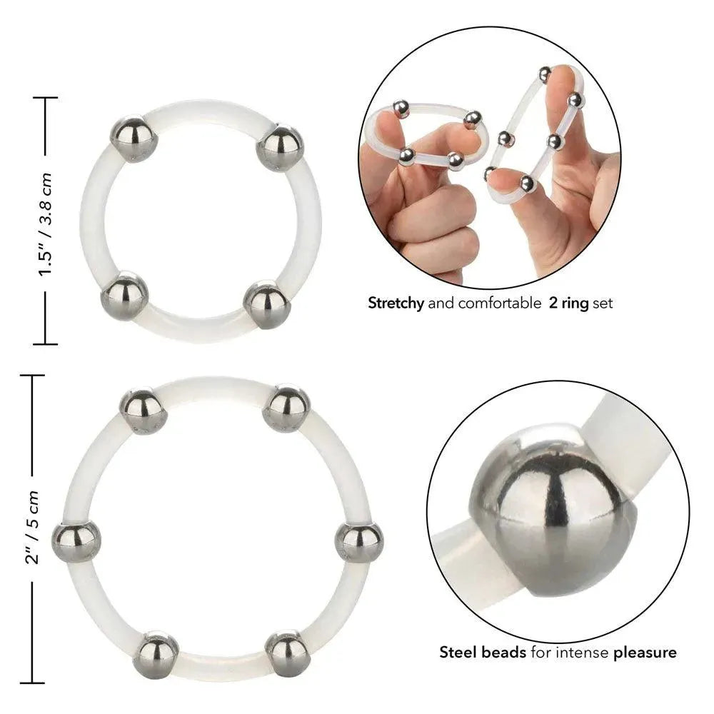 Steel Beaded Silicone Ring Set - Rapture Works