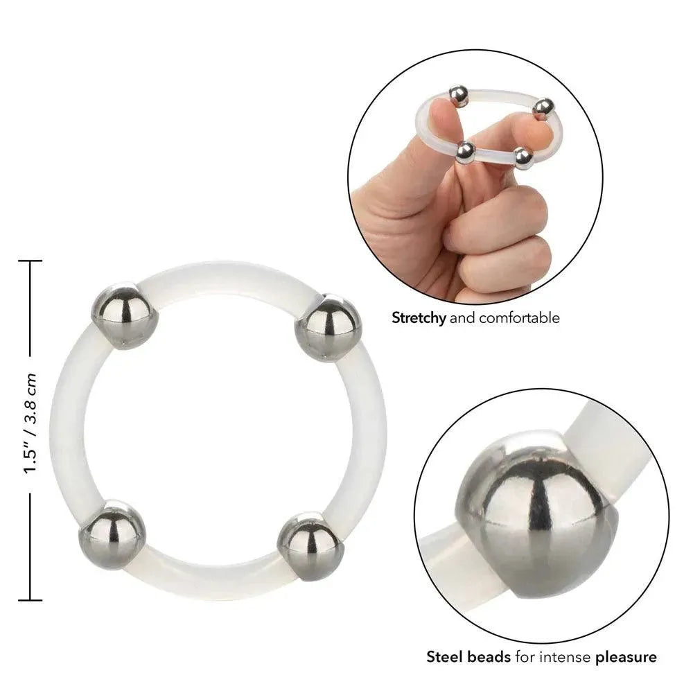Steel Beaded Silicone Ring XL - Rapture Works
