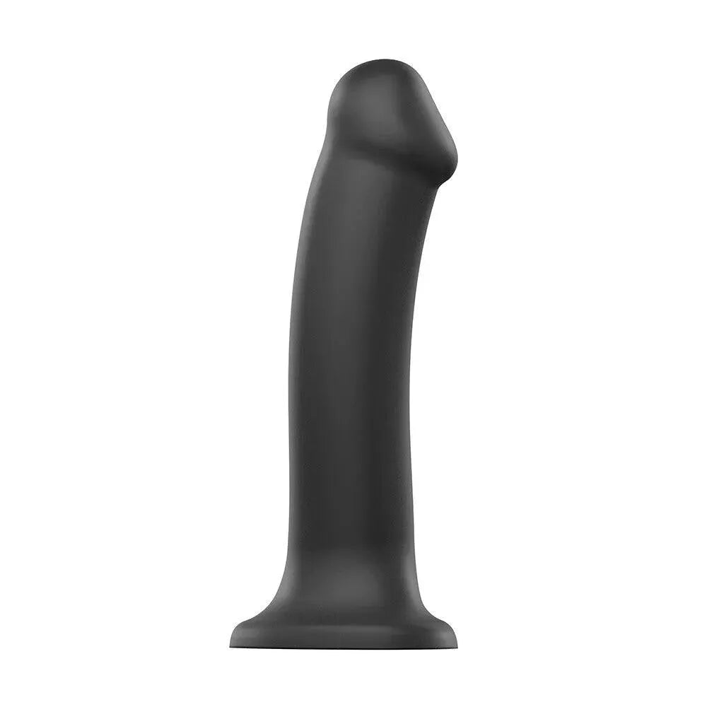 Strap On Me Silicone Dual Density Bendable Dildo Medium Black - Rapture Works