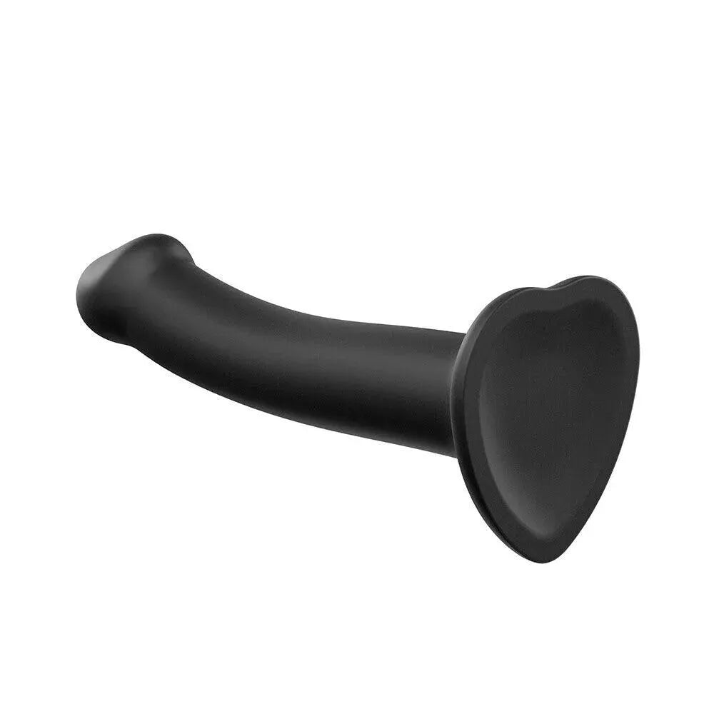 Strap On Me Silicone Dual Density Bendable Dildo Medium Black - Rapture Works