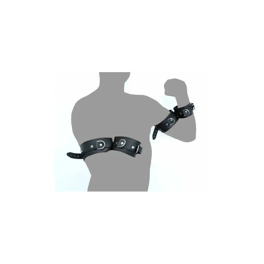 The Red Arm To Forearm Leather Shackles - Rapture Works