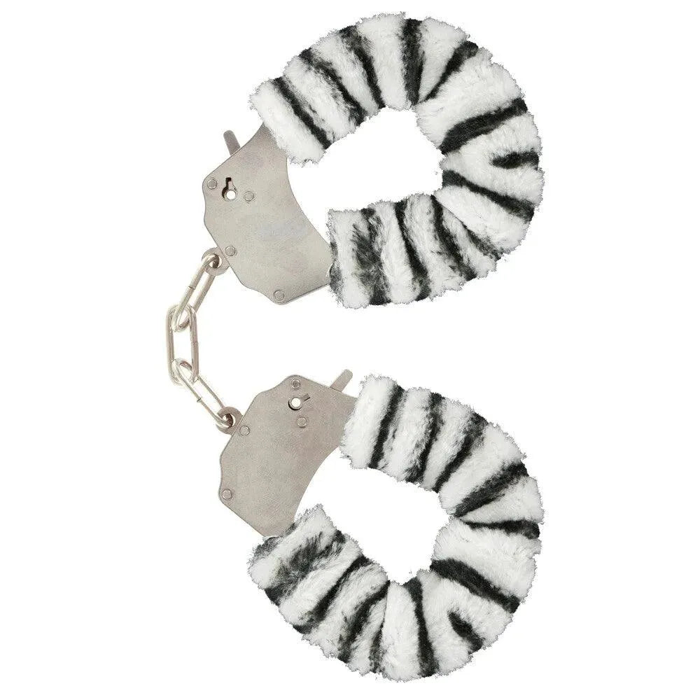 ToyJoy Furry Fun Wrist Cuffs Zebra - Rapture Works