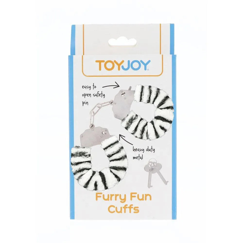 ToyJoy Furry Fun Wrist Cuffs Zebra - Rapture Works