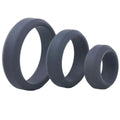 BLACK SILICONE COCK RINGS – 3-PIECE