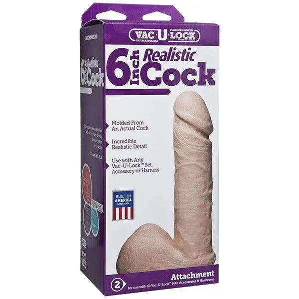 VacULock 6 Inch Realistic Dildo Attachment - Rapture Works
