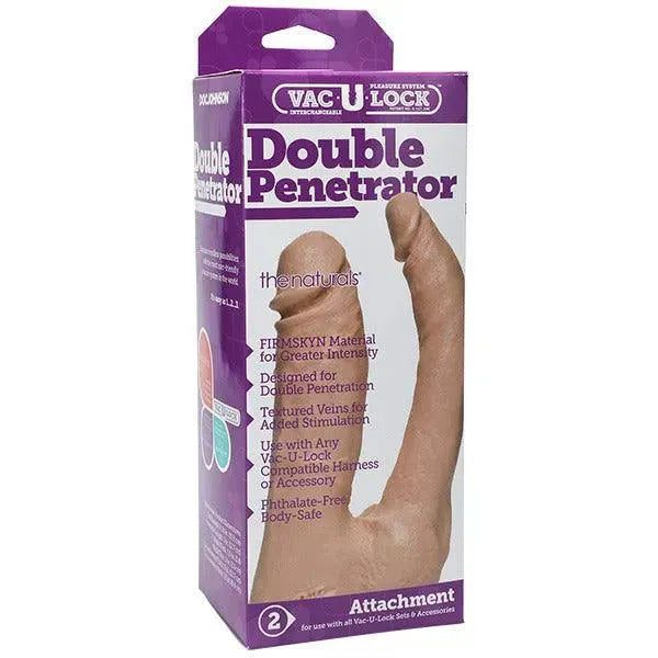 VacULock Double Penetrator Natural Dildo Attachment - Rapture Works