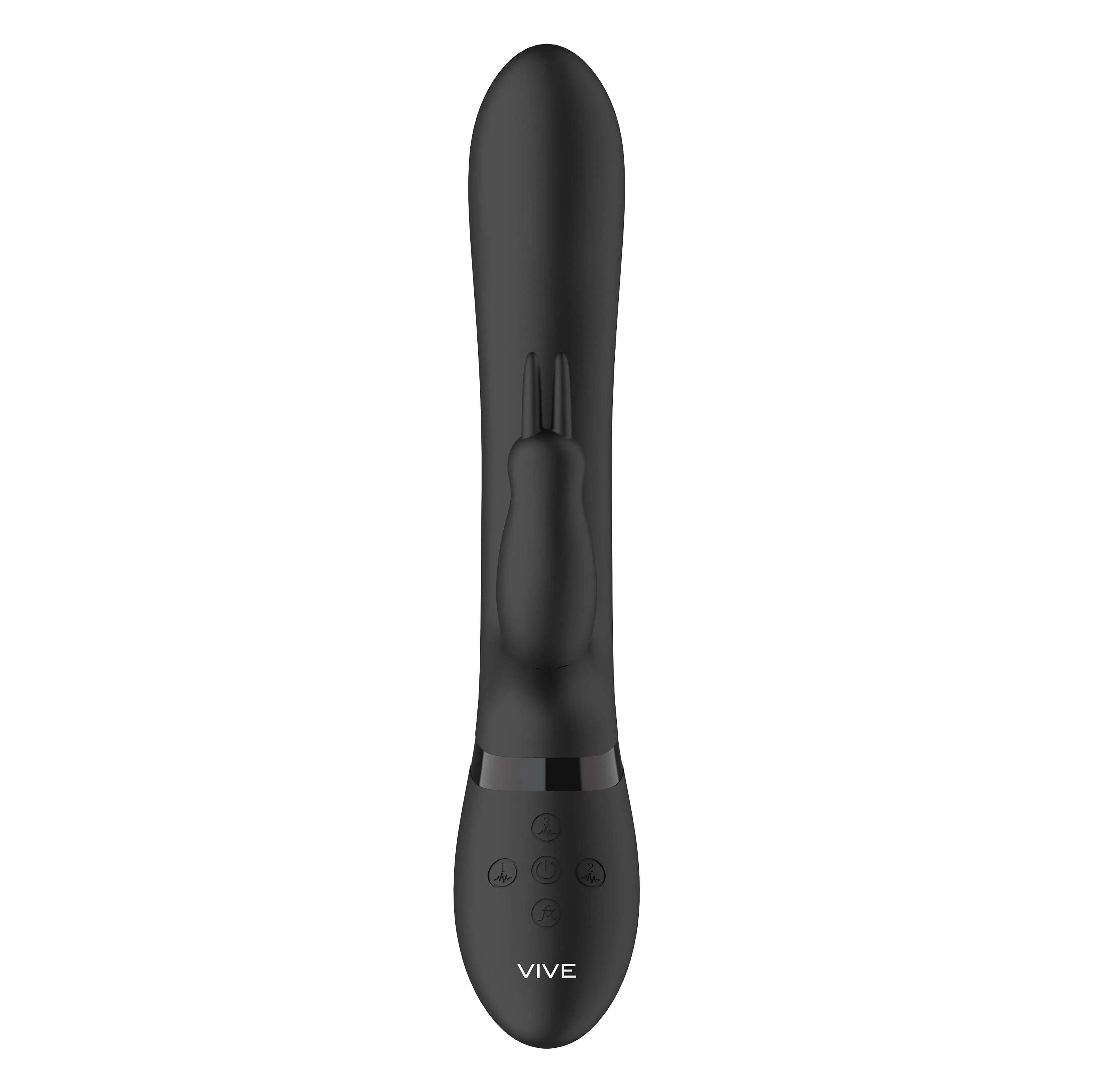 Vive Amoris Black Rabbit Vibrator With Stimulating Beads - Rapture Works