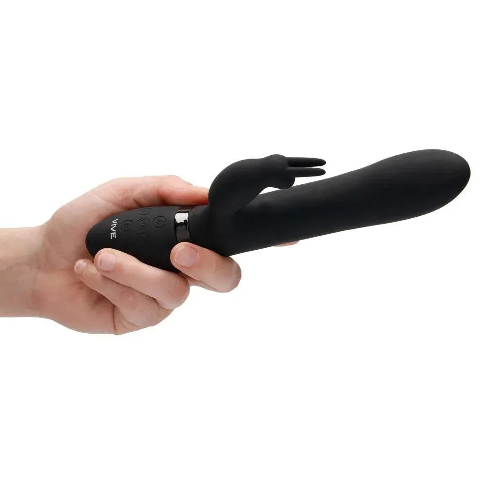 Vive Amoris Black Rabbit Vibrator With Stimulating Beads - Rapture Works