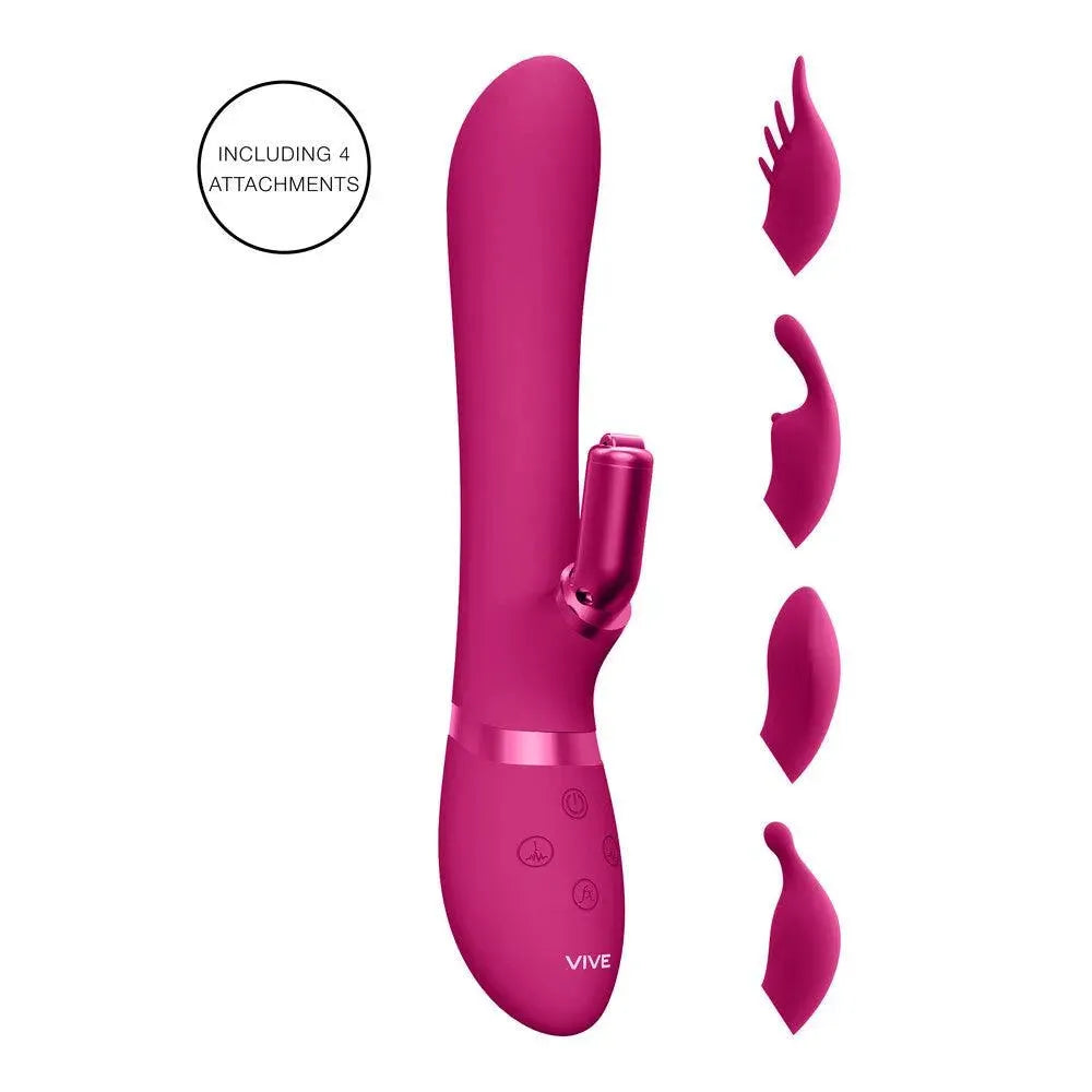 Vive Chou Double Action Interchangeable Rabbit Vibrator Pink - Rapture Works