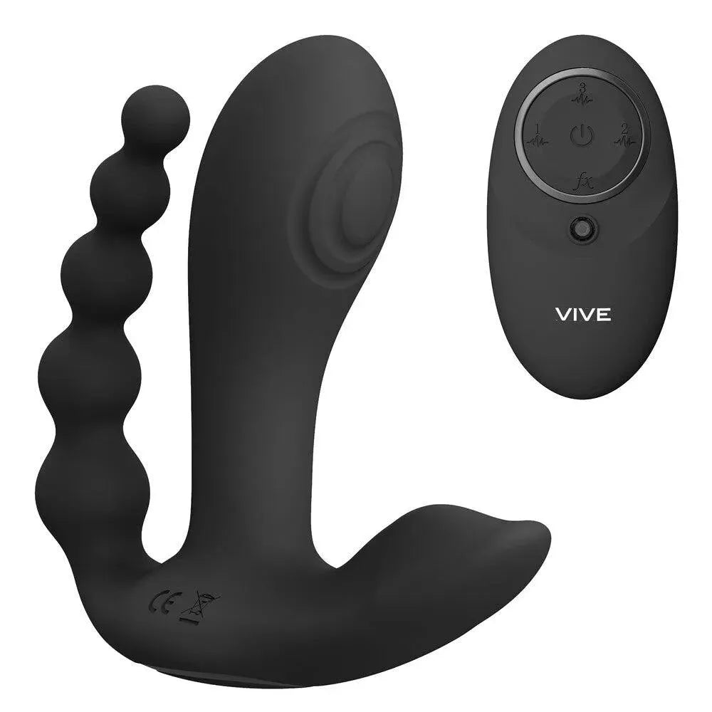 Vive Kata Double Penetrator Vibrator Black - Rapture Works